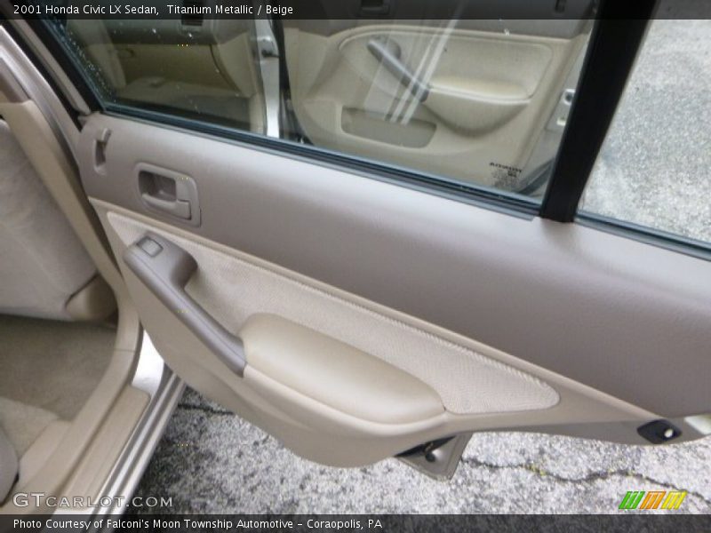 Titanium Metallic / Beige 2001 Honda Civic LX Sedan