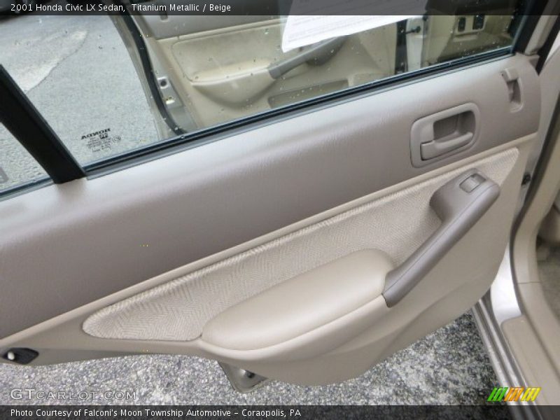 Titanium Metallic / Beige 2001 Honda Civic LX Sedan