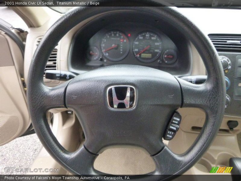Titanium Metallic / Beige 2001 Honda Civic LX Sedan
