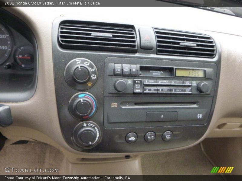 Titanium Metallic / Beige 2001 Honda Civic LX Sedan