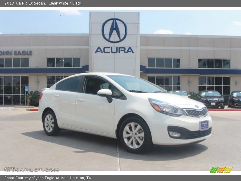 Clear White / Black 2013 Kia Rio EX Sedan
