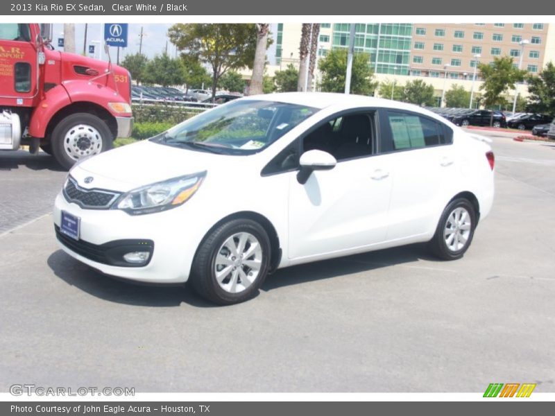Clear White / Black 2013 Kia Rio EX Sedan