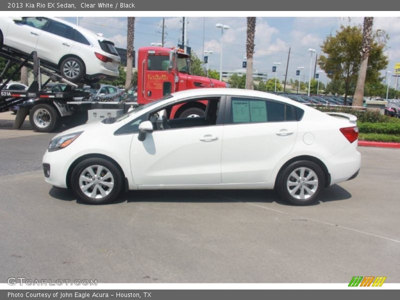 Clear White / Black 2013 Kia Rio EX Sedan
