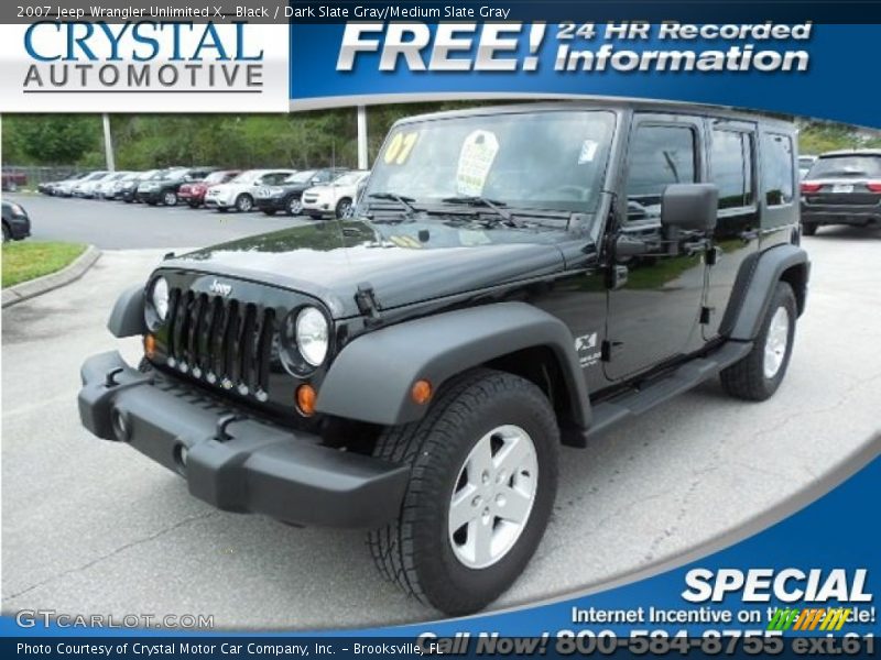 Black / Dark Slate Gray/Medium Slate Gray 2007 Jeep Wrangler Unlimited X