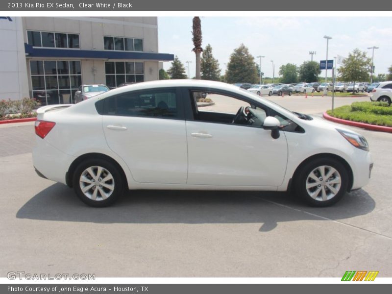 Clear White / Black 2013 Kia Rio EX Sedan