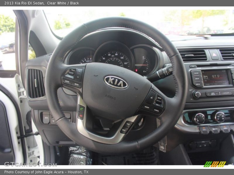 Clear White / Black 2013 Kia Rio EX Sedan