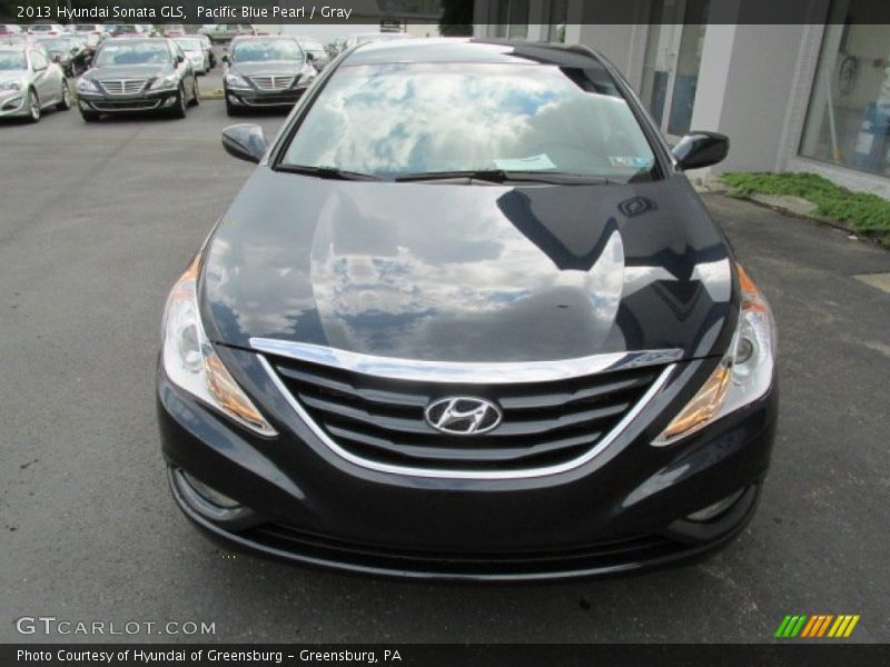 Pacific Blue Pearl / Gray 2013 Hyundai Sonata GLS