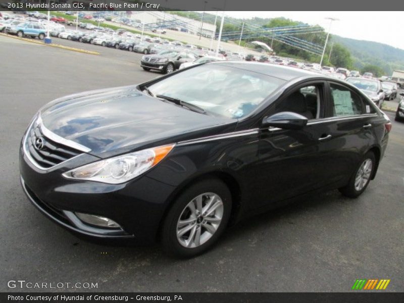 Pacific Blue Pearl / Gray 2013 Hyundai Sonata GLS