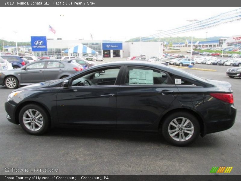 Pacific Blue Pearl / Gray 2013 Hyundai Sonata GLS