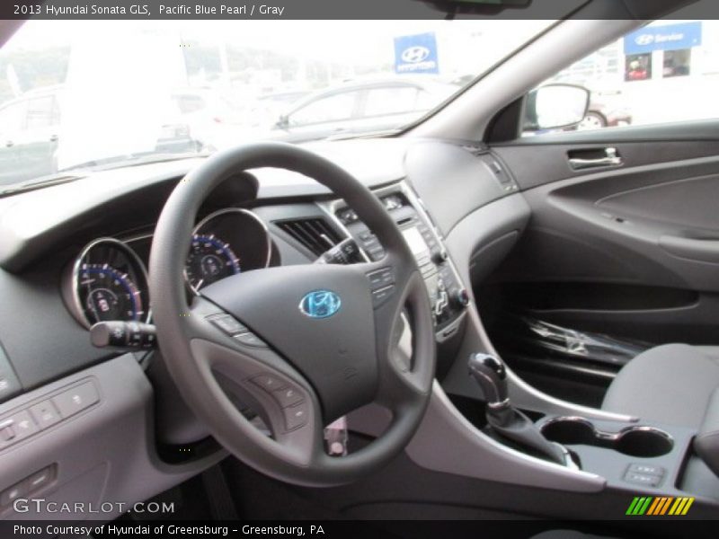 Pacific Blue Pearl / Gray 2013 Hyundai Sonata GLS