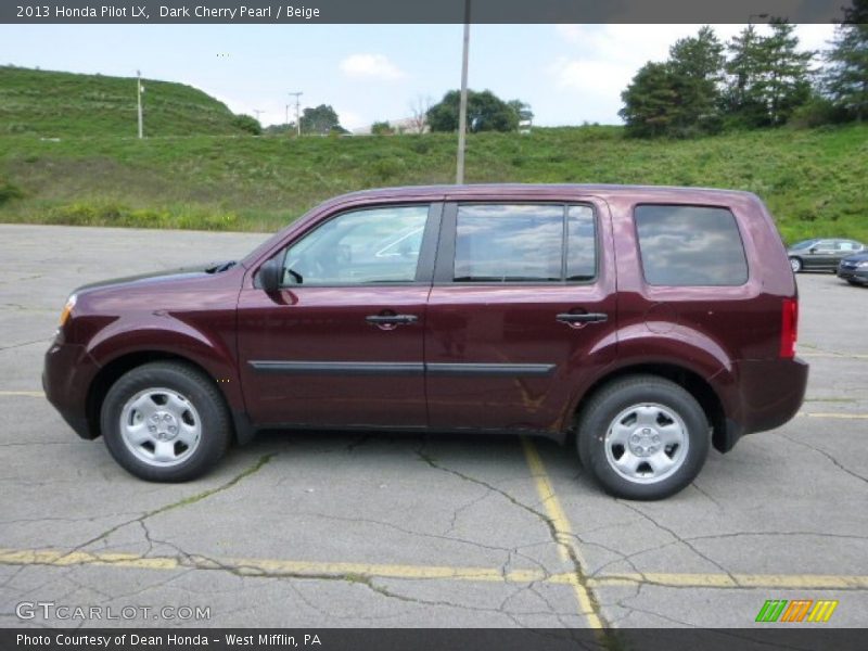 Dark Cherry Pearl / Beige 2013 Honda Pilot LX