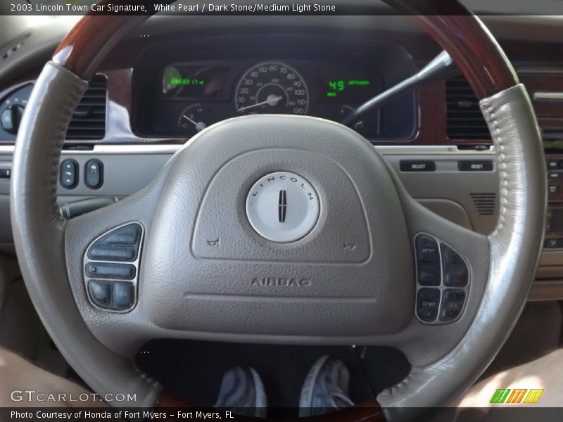 White Pearl / Dark Stone/Medium Light Stone 2003 Lincoln Town Car Signature