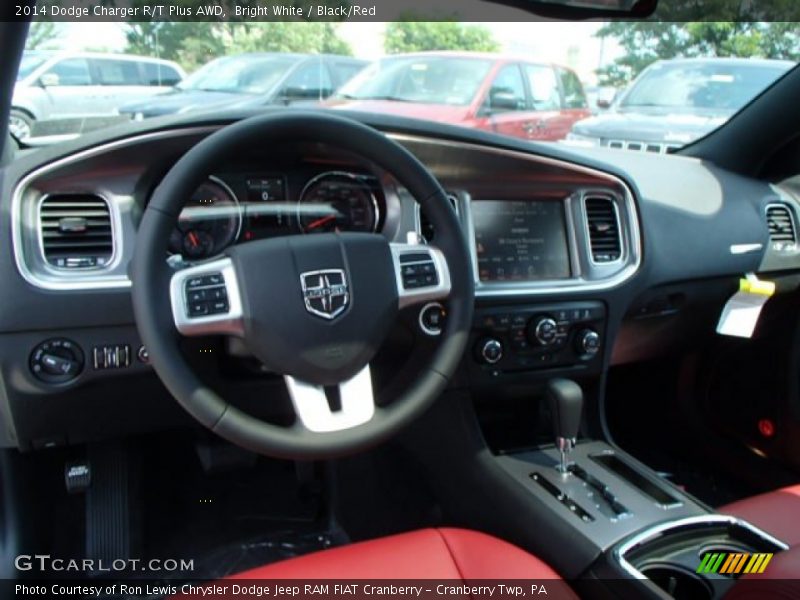 Bright White / Black/Red 2014 Dodge Charger R/T Plus AWD