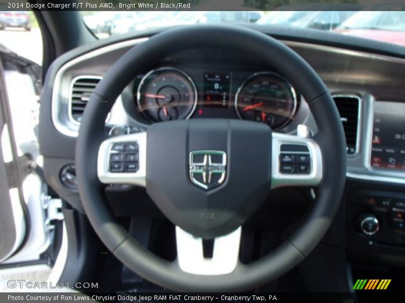 Bright White / Black/Red 2014 Dodge Charger R/T Plus AWD