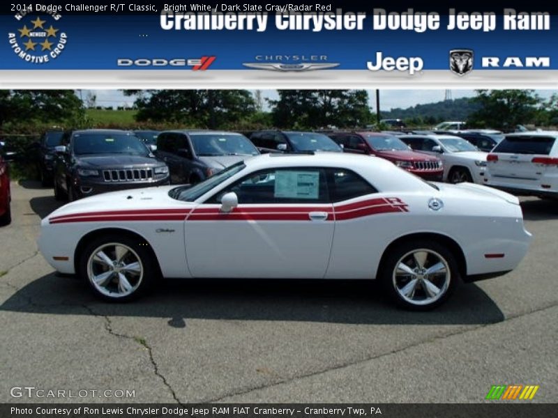 Bright White / Dark Slate Gray/Radar Red 2014 Dodge Challenger R/T Classic