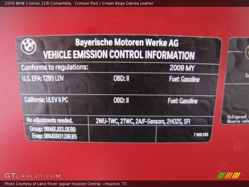 Crimson Red / Cream Beige Dakota Leather 2009 BMW 3 Series 328i Convertible