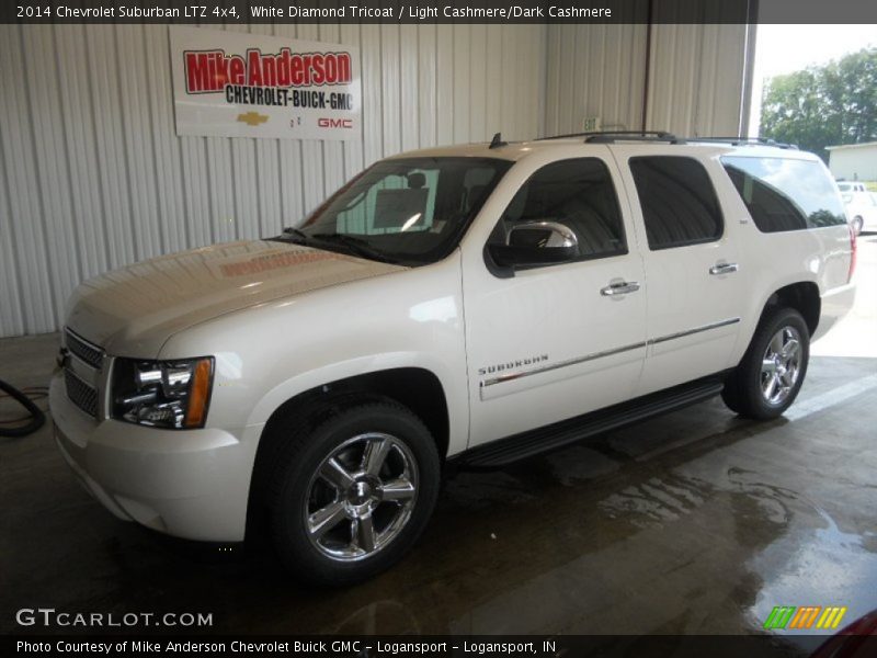 White Diamond Tricoat / Light Cashmere/Dark Cashmere 2014 Chevrolet Suburban LTZ 4x4