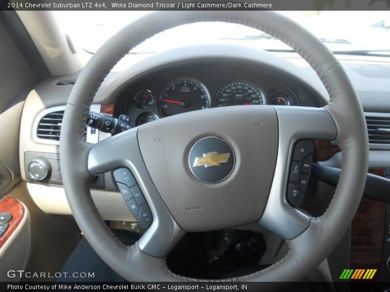 White Diamond Tricoat / Light Cashmere/Dark Cashmere 2014 Chevrolet Suburban LTZ 4x4