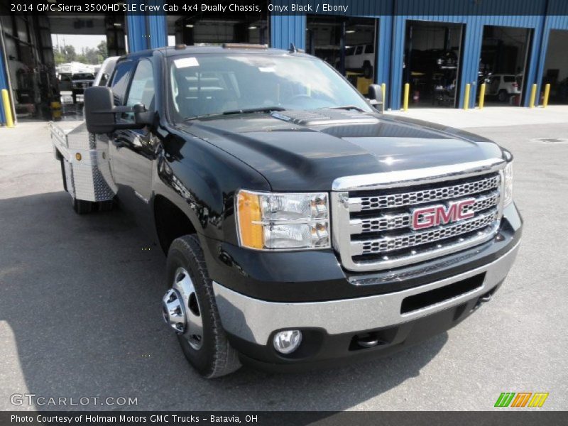 Onyx Black / Ebony 2014 GMC Sierra 3500HD SLE Crew Cab 4x4 Dually Chassis