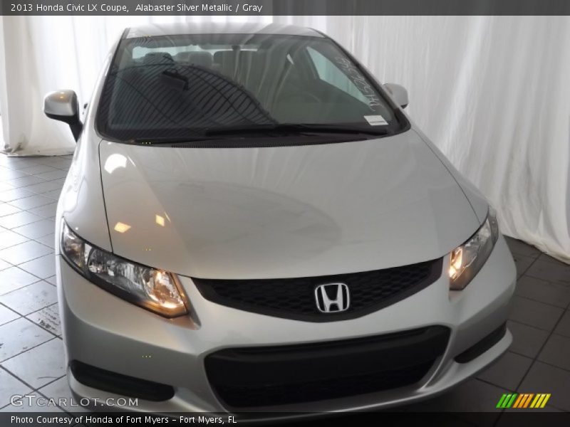 Alabaster Silver Metallic / Gray 2013 Honda Civic LX Coupe