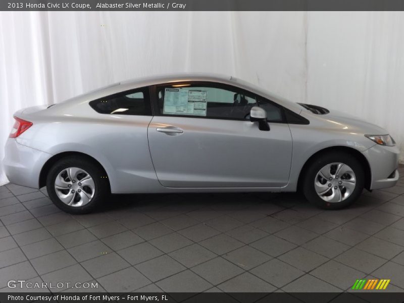 Alabaster Silver Metallic / Gray 2013 Honda Civic LX Coupe