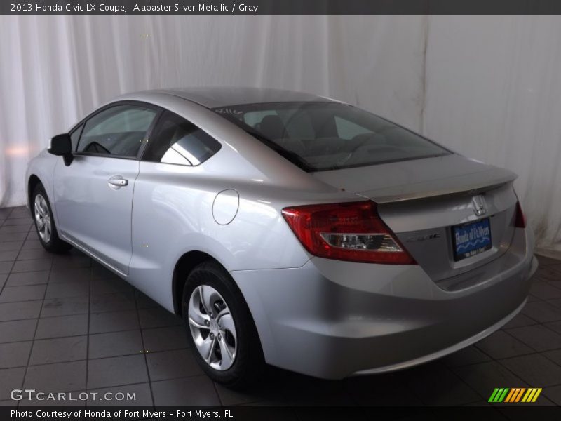 Alabaster Silver Metallic / Gray 2013 Honda Civic LX Coupe