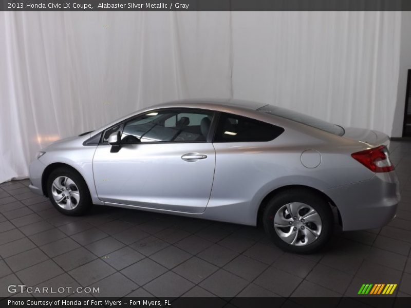 Alabaster Silver Metallic / Gray 2013 Honda Civic LX Coupe