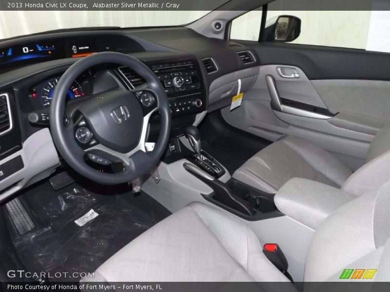 Alabaster Silver Metallic / Gray 2013 Honda Civic LX Coupe