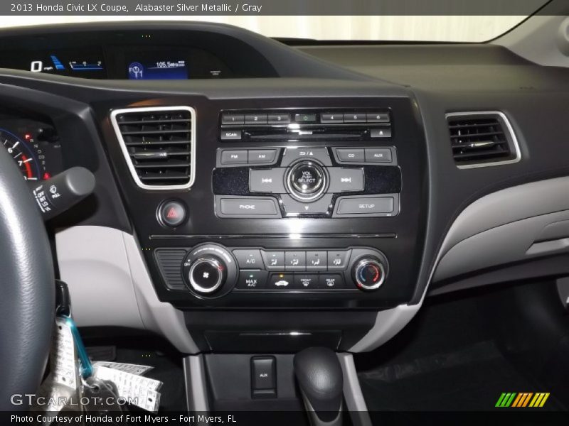 Alabaster Silver Metallic / Gray 2013 Honda Civic LX Coupe
