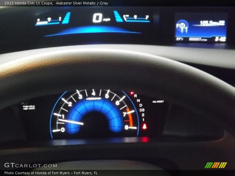 Alabaster Silver Metallic / Gray 2013 Honda Civic LX Coupe
