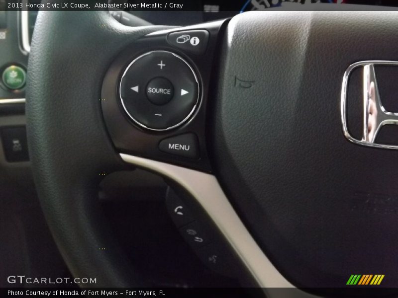 Alabaster Silver Metallic / Gray 2013 Honda Civic LX Coupe