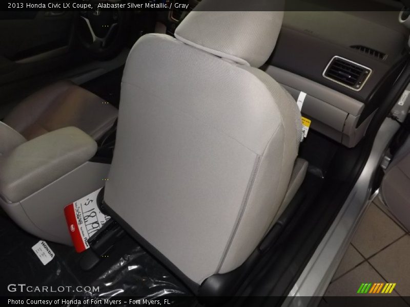 Alabaster Silver Metallic / Gray 2013 Honda Civic LX Coupe