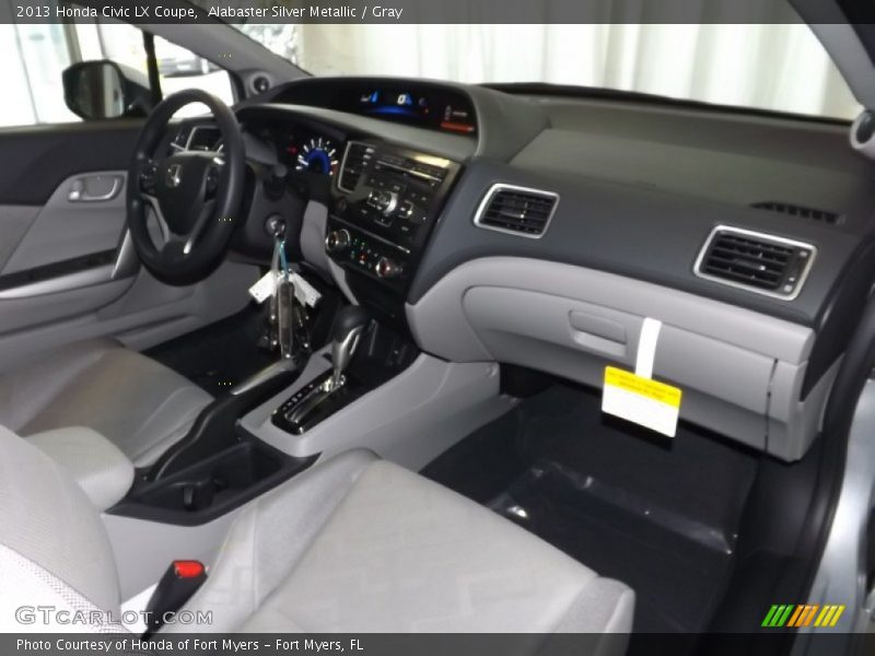 Alabaster Silver Metallic / Gray 2013 Honda Civic LX Coupe
