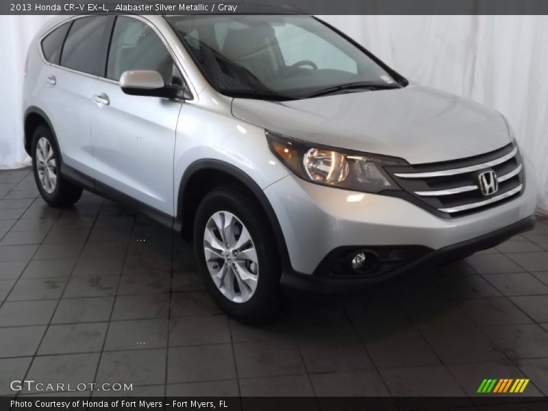 Alabaster Silver Metallic / Gray 2013 Honda CR-V EX-L