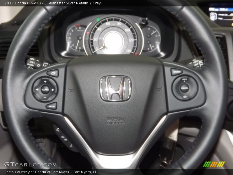 Alabaster Silver Metallic / Gray 2013 Honda CR-V EX-L