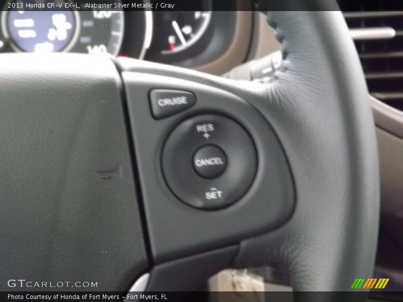 Alabaster Silver Metallic / Gray 2013 Honda CR-V EX-L