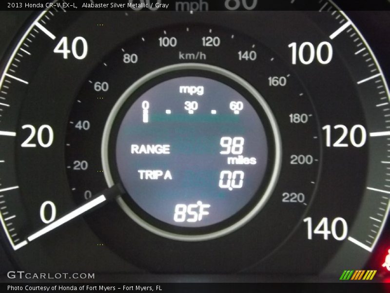 Alabaster Silver Metallic / Gray 2013 Honda CR-V EX-L