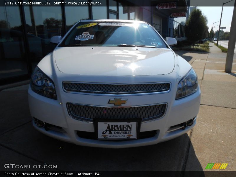 Summit White / Ebony/Brick 2012 Chevrolet Malibu LTZ