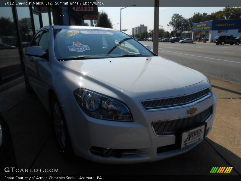 Summit White / Ebony/Brick 2012 Chevrolet Malibu LTZ