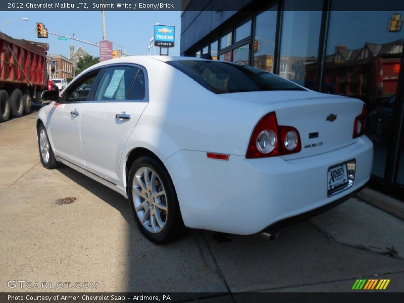 Summit White / Ebony/Brick 2012 Chevrolet Malibu LTZ
