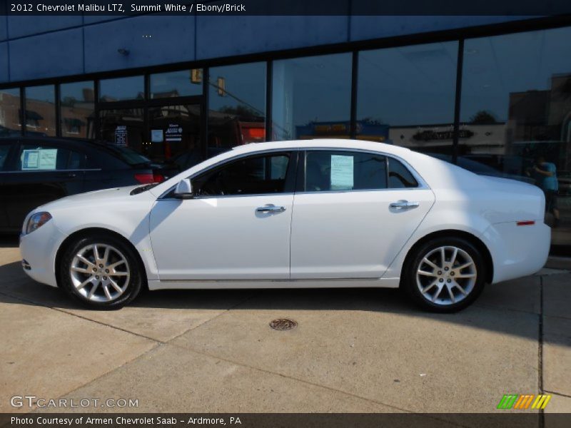Summit White / Ebony/Brick 2012 Chevrolet Malibu LTZ