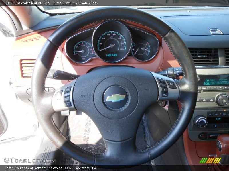 Summit White / Ebony/Brick 2012 Chevrolet Malibu LTZ