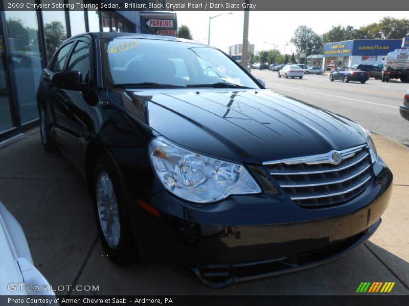 Brilliant Black Crystal Pearl / Dark Slate Gray 2009 Chrysler Sebring Touring Sedan