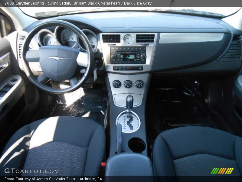 Brilliant Black Crystal Pearl / Dark Slate Gray 2009 Chrysler Sebring Touring Sedan