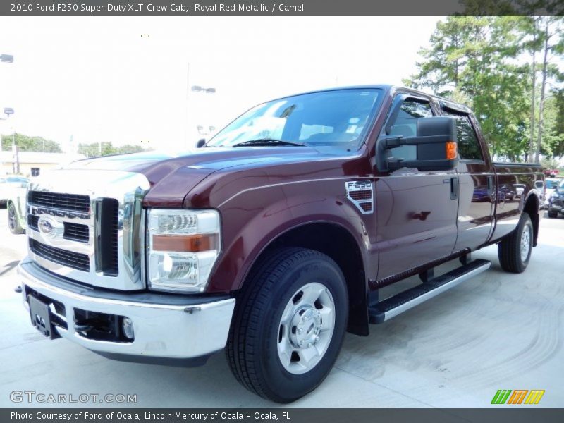 Royal Red Metallic / Camel 2010 Ford F250 Super Duty XLT Crew Cab