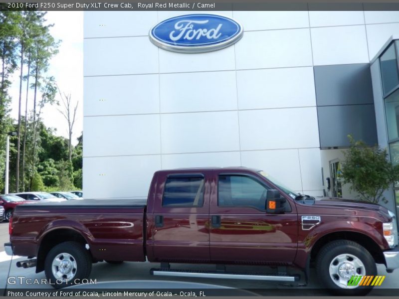 Royal Red Metallic / Camel 2010 Ford F250 Super Duty XLT Crew Cab