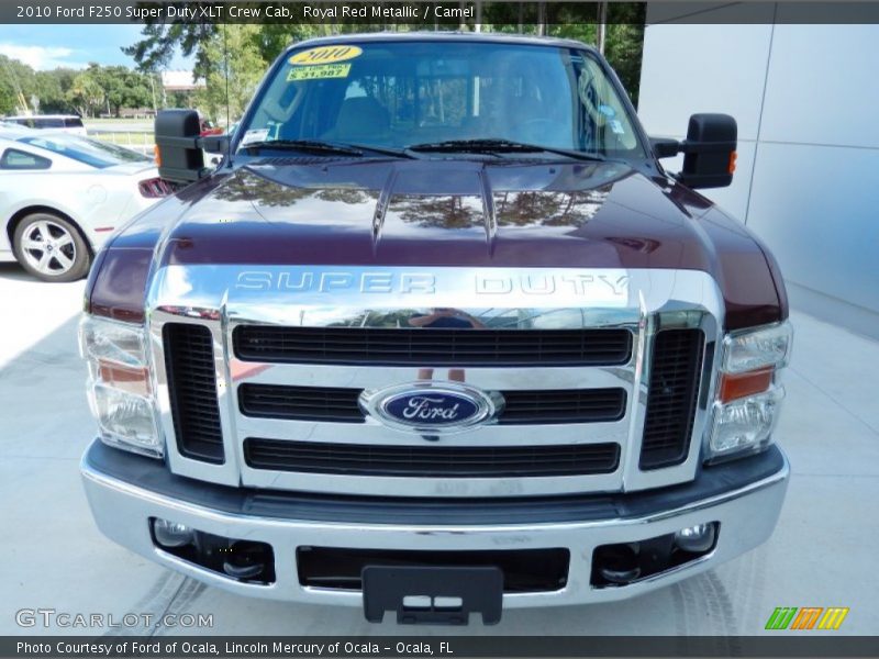 Royal Red Metallic / Camel 2010 Ford F250 Super Duty XLT Crew Cab