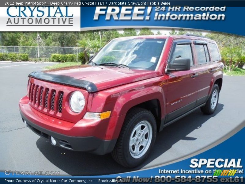 Deep Cherry Red Crystal Pearl / Dark Slate Gray/Light Pebble Beige 2012 Jeep Patriot Sport