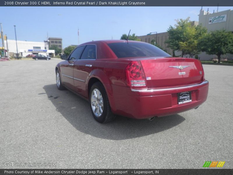 Inferno Red Crystal Pearl / Dark Khaki/Light Graystone 2008 Chrysler 300 C HEMI