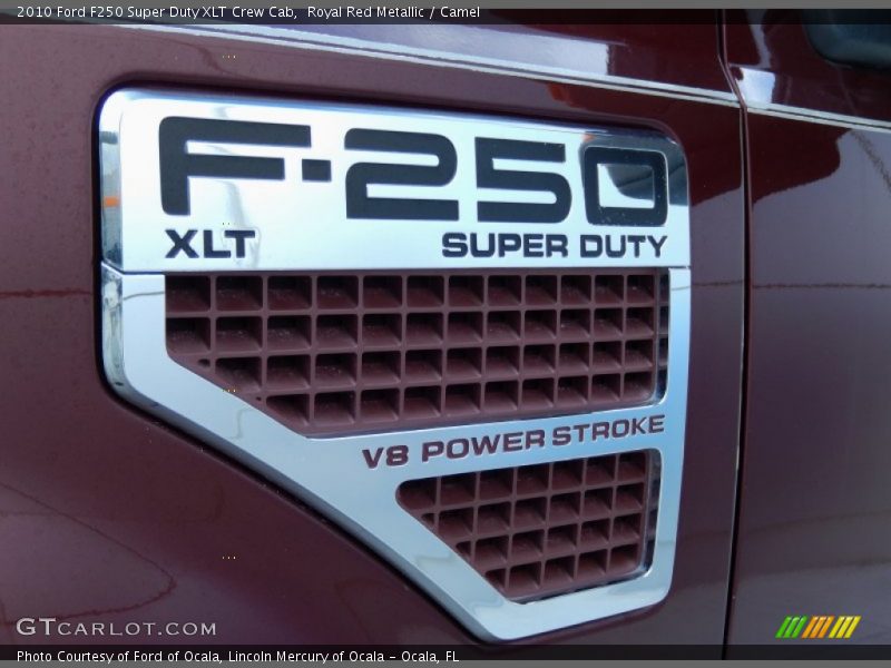 Royal Red Metallic / Camel 2010 Ford F250 Super Duty XLT Crew Cab